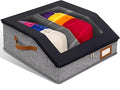 2-in-1 Hat Organizer for Baseball Caps Holds 24-30 Hats Holder for Closet with Clear lid Stackable Hat Storage with Adjustable Space Cowboy Hat Box for Men Women 1 PCS Black and Grey