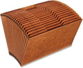 1InTheOffice Expanding File Folder Organizer, Accordion Folder with Flap, A-Z File Organizer Legal Size, Brown