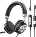 Wantek Headset wtih Mic, USB Headset with Microphone for PC, Computer Headset with Noise Canceling Microphone with Mute for Work Home Office Online Skype Zoom Meetings