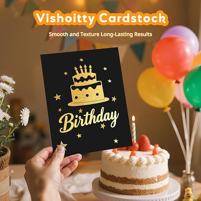 120 Sheets Black Cardstock 8.5 x 11 Construction Paper, 200GSM Card Stock Black Paper Cardstock for Invitations, Art, Drawing, Menus, DIY Cards, Tags, Cards Making, Craft, Certificate, Office Printing