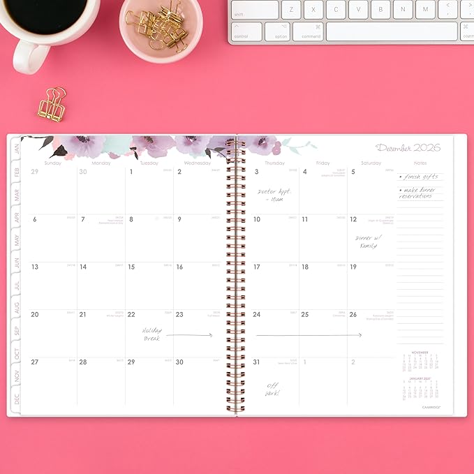Cambridge 2026 Planner, Weekly & Monthly, 8-1/2" x 11", Large, Mina (1134-905-26)