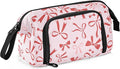 Bow Pink Pencil Case Pouch Big Capacity Pencil Bag Box Organizer Pen Case with Handle Stationery Organizer for Kids Boys Girls Women College Office