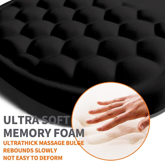 Ergonomic Joint Wrist Support Mouse Pad with Memory Foam Cushion Massage Bump, Carpal Tunnel Pain Relief Mousepad Slope Design for Wrist Rest, 11.8x7.9 in, Eagle Flag