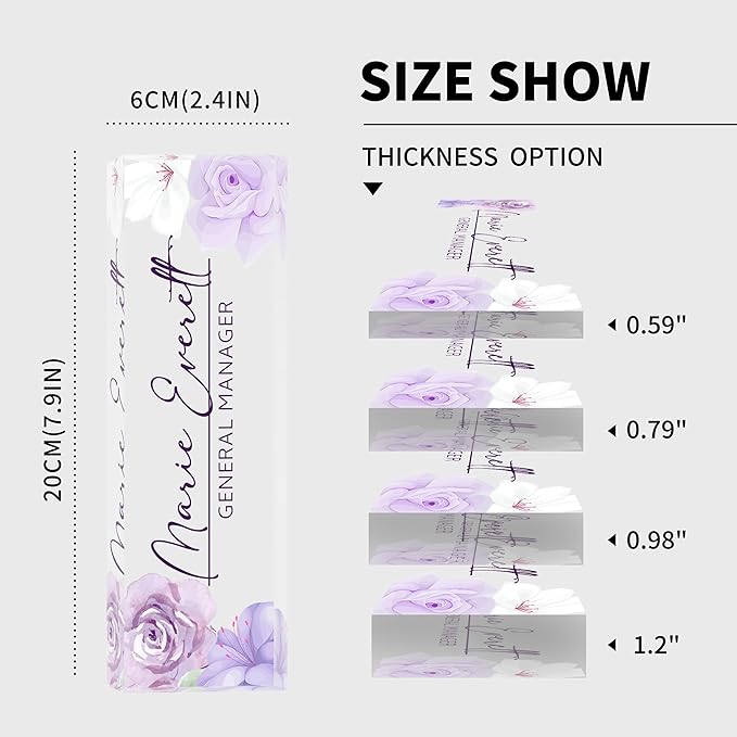 Desk Name Plate Personalized Name Plate for Desk, Office Desk Decor, 3D Style Personalized Plaque Name Plates for Desks Custom Appreciation Gifts for Boss Lady Employee Coworkers (Gouache Flowers)