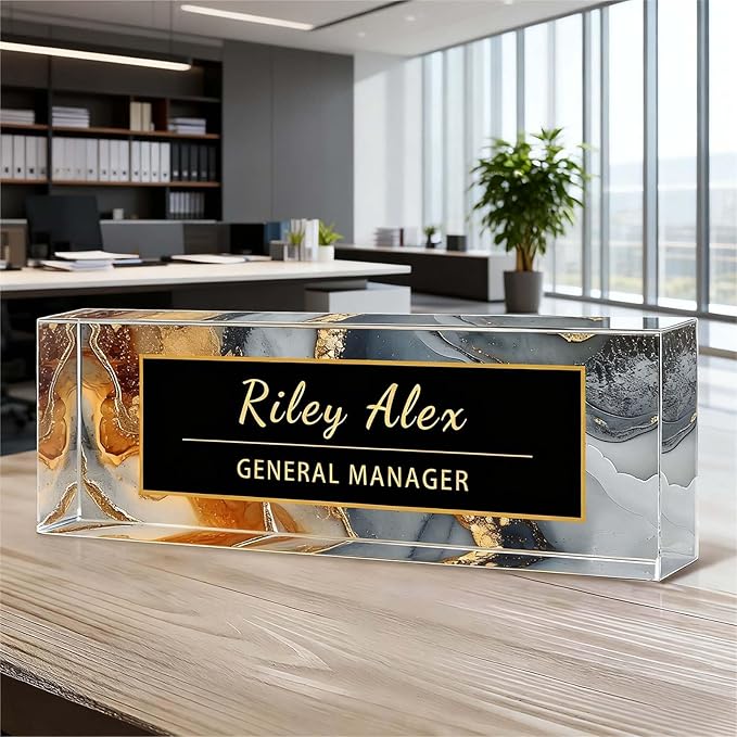Desk Name Plate Personalized, Office Decor Cute Desk Accessories for Employee Appreciation Gifts Office Gifts for Boss, Teacher (S3)