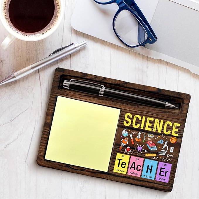 Science Teacher Gifts for Women Men, Gifts for Science Teacher Thank You Appreciation Birthday Back to School, Sticky Note Holder Classroom Office Decor