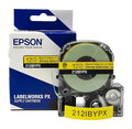 Epson LABELWORKS 212IBYPX Genuine PET (Polyester) Tape Cartridge - Black on Yellow Label Maker Tape, Strong Adhesive - 1/2" (12MM) Wide, 30'