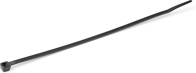 StarTech.com 8"(20cm) Cable Ties - 1/8"(4mm) Wide, 2-1/8"(55mm) Bundle Diameter, 50lb(22kg) Tensile Strength, Nylon Self Locking Zip Ties w/Curved Tip - 94V-2/UL Listed, 1000 Pack - Black, TAA