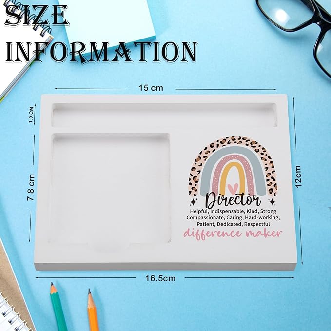 Director Sticky Note Holder for Desk, Appreciation Thank You Gift from Team Coworker Employee, Rainbow Desktop Decor for Office Manager, End of Year Gift for Women Men TZP157