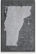 Conquest Maps Push Pin Vermont Map Board - With Push Pins to Mark Vermont Travels - Handmade in Ohio, USA - Design: Modern Slate