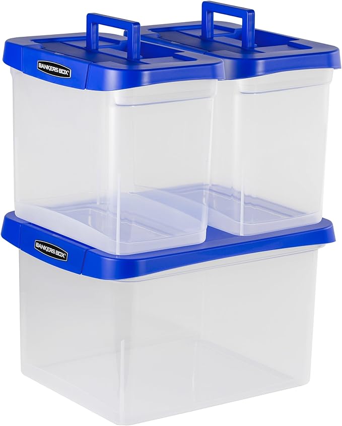Bankers Box Heavy Duty Portable Plastic File Box with Hanging Rails, Letter, 1 Pack (0086304)