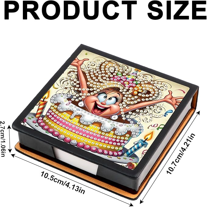 2 pcs Surprise Diamond Painting Kit Note Box,Memo Paper Storage Box Diamond Art,Sticky Note Holder Diamond Art,Diamond Painting Memo Pad For Office Desk. (Surprise)