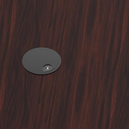 15 Pack Desk Grommet 2-1/8 Inch 53mm, ABS Plastic Computer Desk Wire Hole Cover, Office Desktop Cord Cable Hole Ring, Black
