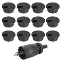 1-1/2" Black Desk Grommet with Bi-Metal Hole Saw, JTemgle Plastic Cable Hole Cover Computer Table Cord Wire Organizer Caps, Desktop Cord Management for Home Office TV Stands Tabletops, 13 Pieces