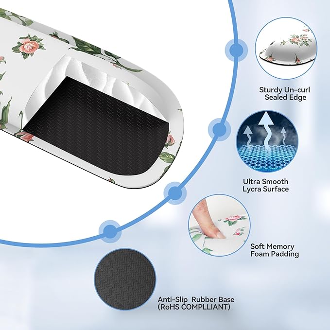 TECKNET Keyboard Wrist Rest and Mouse Pad with Wrist Support, Memory Foam Set for Computer/Laptop/Mac, Lightweight for Easy Typing & Pain Relief Ergonomic Mousepad