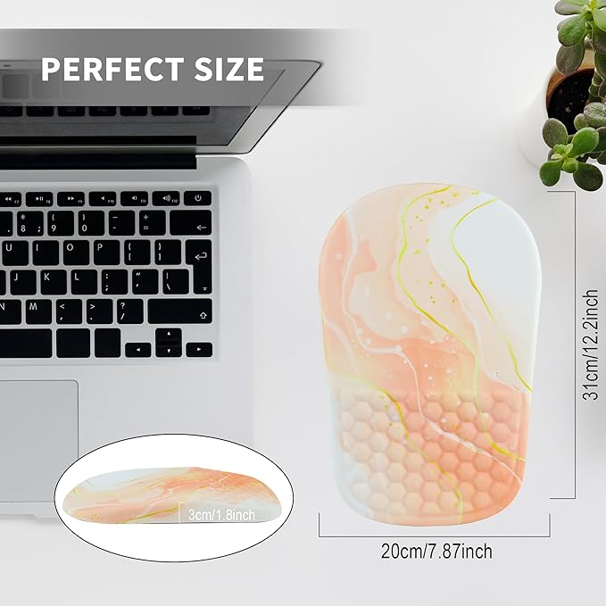 Ergonomic Mouse Pad with Wrist Support, Comfortable Memory Foam Mousepad with Massage Design and Non-Slip PU Base, Wrist Rest Mouse Pad for Office and Home, 12x8 Inch