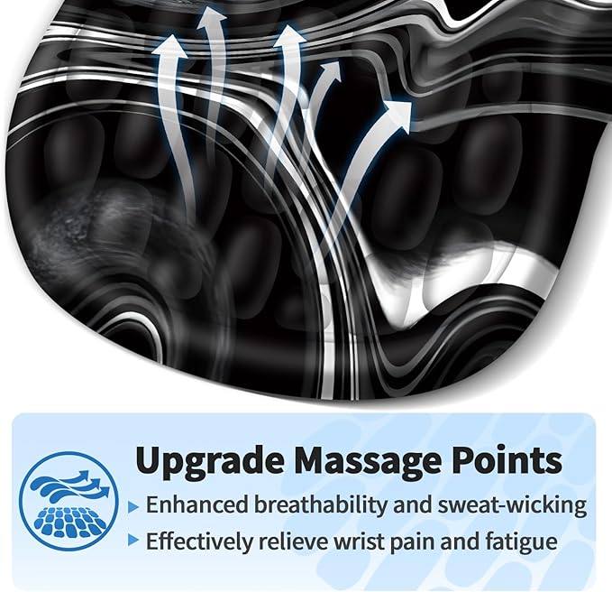 YIWEI Ergonomic Mouse Pad with Wrist Rest - Comfortable Office Mousepad with Memory Foam Wrist Support for Carpal Tunnel Relief, Mouse Pads with Non-Slip Base for Gaming and Home (Black-2)