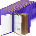 Skyygemm 48 Pcs Classification Folders Letter Size, 3 Divider Pressboard File Folder with Fasteners, Expanding File Organizer Bulk for Teachers, Clergy, Office, Church, Christmas Donations (Purple)