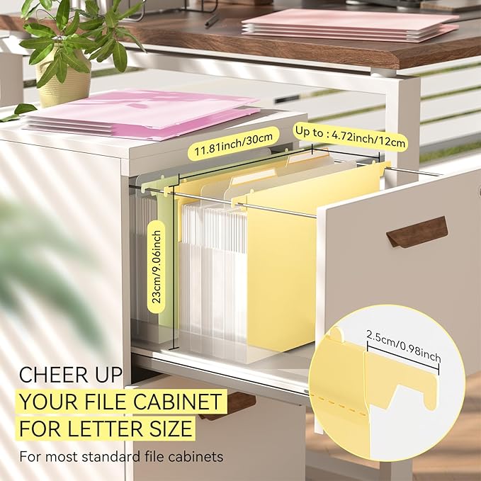 ThinkTex Extra Capacity Plastic Hanging File Folders, 4.72 Inch 4 Pack Reinforced Expanding Hang Folders Letter Size，Accordion Pocket with Movable Dividers,Heavy Duty for Filing Cabinet, Home Office