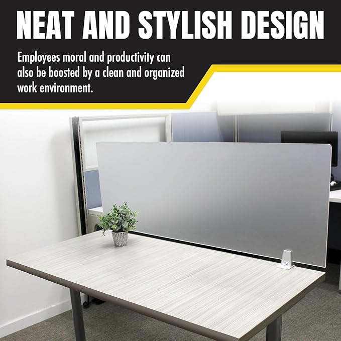 OBEX Clear Acrylic Desk Mounted Privacy Panel, 12" x 60", Clear