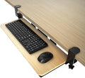 Ergonomic Keyboard Tray Under Desk Pull Out with Adjustable C-Clamp Mount, Slide-Out Computer Keyboard and Mouse Platform Drawer for Office and Home Typing (Light Wood)