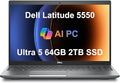 Dell Latitude 5550 5000 Business AI PC Laptop (15.6" FHD Anti-Glare, Intel 12-Core Ultra 5 125U (Beat i7-1355U), 64GB DDR5 RAM, 2TB SSD) Backlit, FHD RGB Webcam, Thunderbolt 4, Ethernet, Win 11 Pro
