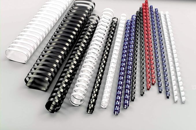 GBC CombBind Binding Combs, 10 mm, 65 Sheet Capacity, A4, 21 Ring, Black, Pack of 100, 4028175