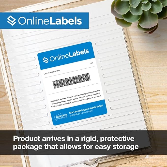 4 x 2 Rectangle Mailing Labels - Permanent, White Matte - Address, Shipping, Gift - Pack of 50,000-5,000 Sheets - Inkjet/Laser Printers - Online Labels
