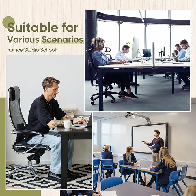 Furnbar Office Chair Mat for Carpet & Hardwood, Upgraded 48" x 72" Tempered Glass Chair Mat for Office Home, with 4 Anti-Slip Pads