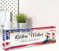 Name Plate for Desk, Desk Name Plate Personalized, Office Decor for Women Men, Acrylic Desktop Accessories, Office Appreciation Gifts for Boss Social Workers Teacher Employee Nurse (Flag B)
