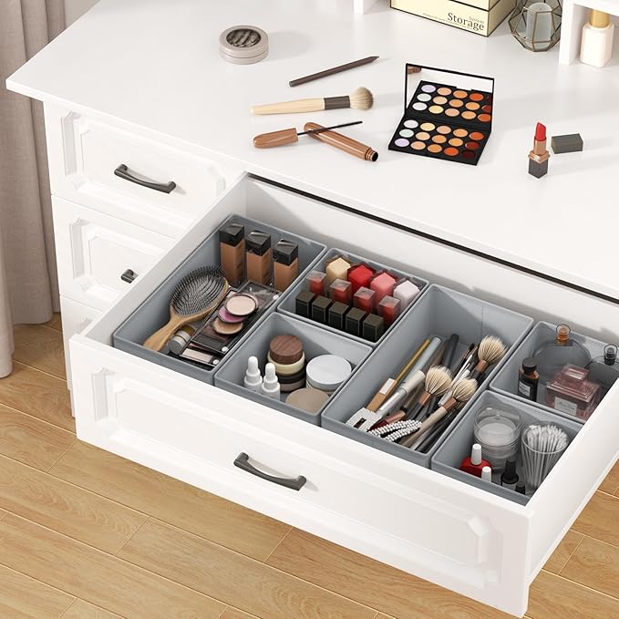 DIMJ Drawer Organizer Clothes Storage - 24 Pack Baby Dresser Organizer for Nursery, Foldable Closet Drawer Organizer Bins for Bedroom Organization, Fabric Storage Dividers for Socks, Underwears, Bras