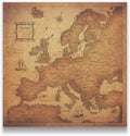 Conquest Maps Push Pin Europe Map Board - With Push Pins to Mark Europe Travel - Handmade in Ohio, USA - Design: Golden Aged