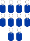 Tag Soft Plastic Keychains - 10 pack - Small Key Tag Chain For Staying Organized - Rubber Key Ring Keychain – Blue