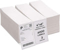 4"x6" Fanfold Direct Thermal Labels Commercial Shipping Label with Perforated line for Thermal Printers, Compatible with Zebra & Rollo Printer (3 Stacks - 6000 Labels)