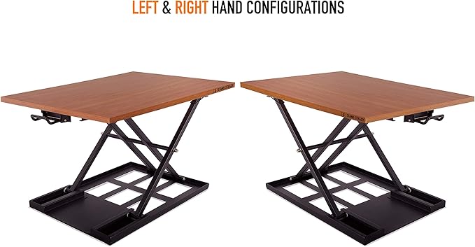 Stand Steady X-Elite Pro, Ergonomic Adjustable Height Standing Desk Converter for Home or Office, Easy Lift Sit to Stand Laptop Desk Riser for Laptop and Computer Monitor (Cherry, 28in x 20in)