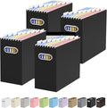 Oterri Cardboard File Organizer Box for Hanging File Folders Letter Size,File Box for Computer Desk,File Cabinet,Working Home,Office,Classroom（Black, Letter Size - 4 Packs）