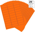 1" x 2-5/8" Colored Address Labels, 600 Bright Orange Label Stickers- Laser/Ink Jet Printer Mailing Labels, 8.5"x11" 20 per Sheet