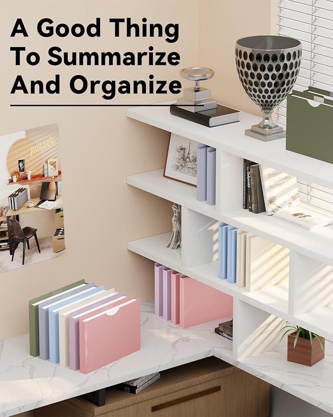 Ansook Plastic Manila File Jacket & File Pockets Letter Size,Heavy Duty 1 Inch Expanding Manila Pocket File Folders,Extra Capacity Project File Jackets,Job Folders File Jackets-Assorted Color