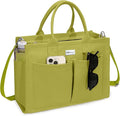 TOPDesign Heavy-Duty Canvas Tote Bag for Women, Adjustable Crossbody/Shoulder Handbag with 9 Pockets, Everything Tote