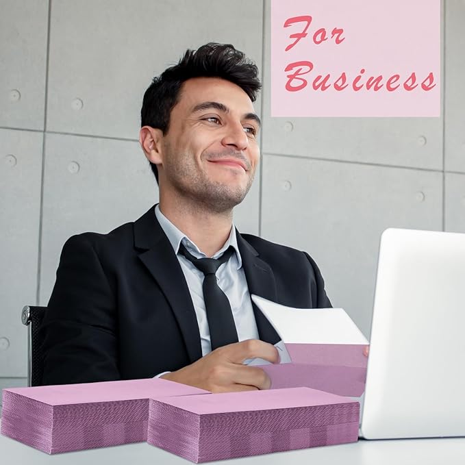 Jutom 500 Pcs Kraft Envelopes Letter Size Bulk #10 Business Strong Sealed 4-1/8 x 9-1/2 in Flap Office Printable Mailing Envelopes Windowless Invisible (Pink Purple)
