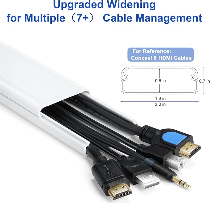 ZhiYo TV Cord Hider for Wall Mounted TV 34in(2X L17in), Large Cord Cover Wall, PVC Cable Management Raceway Kit, Wire Hider for Wall, Beige Wire Concealer, W2in x H0.7in