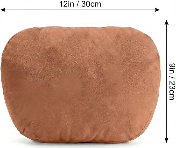 2PCS Car Pillow for Car Neck Pillow for Driving Seat Lumbar Support Soft Cushion with Extra Filling Accessories Back Support for Travel Nap and Trips Sleeping(Brown, Head)