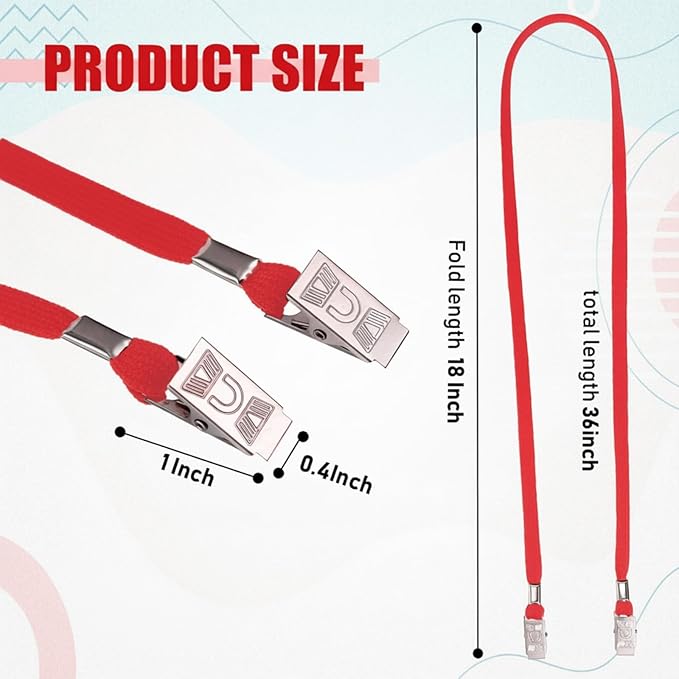 Patelai 200 Pack Double Clip Lanyards Bulk Face Mask Lanyard Twist Free 2 Hook Design Adjustable Badge Neck Strap for ID Name Badge Holder School Conference Office Class Essential (Red)