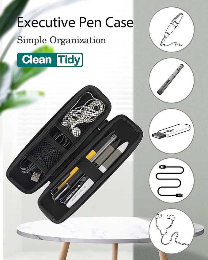 Slim Pencil Case for Adults, Travellers, Insulin Travel, Small Pencil Case Hard Shell, Simple Thin Waterproof Pen Case Organizer Box for Stylus Touch Pen, Art Pen Pencil, Headphones