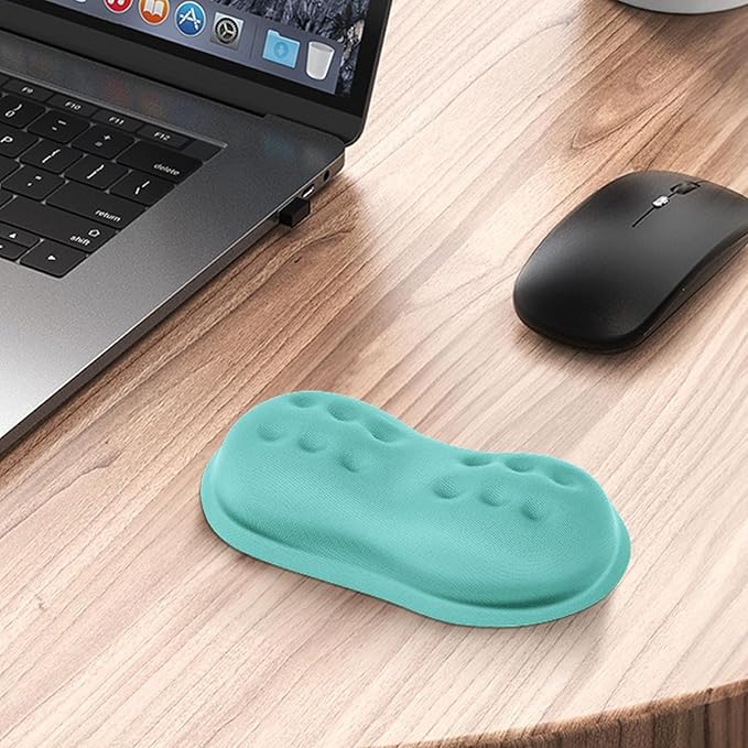 VANKEY Soft Mouse Wrist Rest, Memory Foam Mouse Wrist Support Hand Rest Pad for Computer, Laptop, Desktop - Anti-Slip PU Base - Wrist Pain Relief, Aquamarine