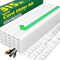 AZEN Cord Hider Kit, 315in Cord Covers for Wires on Wall, Paintable Wire Covers for Cords on Wall, Wire Hiders for TV on Wall, Self-Adhesive Cable Hider Cord Organizer, 20X L15.75X W0.96x H0.57in
