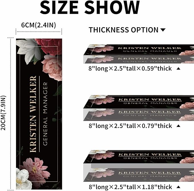 Desk Name Plate Personalized, Premium Hibiscus Acrylic Desk Name Plate, Personalized Name Plate for Desk, Office Decor for Women or Men Coworkers, Boss, Employee, Teacher