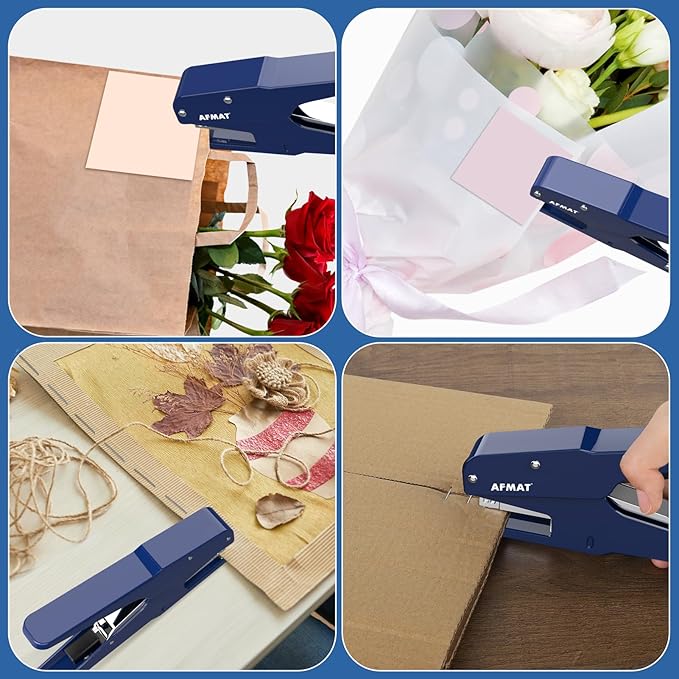 AFMAT Effortless Plier Stapler, Metal 35 Sheet Stapling Plier, 15000+ Stapling Times, with Staples & Reload Button, Handheld Stapler Heavy Duty, Space Save Size, Good for Office, Home, School, Blue
