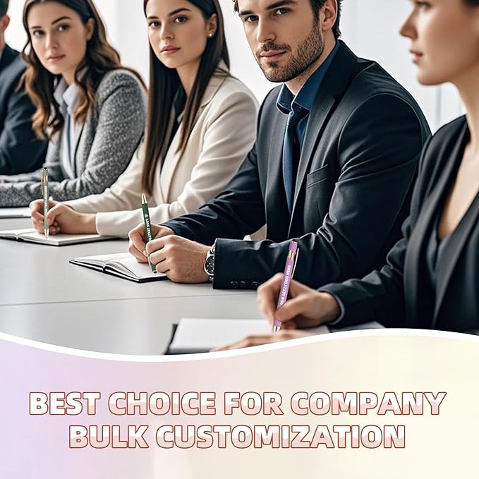 50 Pack Personalized Custom Pens with Stylus Bulk Ballpoint Pens Engraved with Logo Text Name for College Business Promotion Graduate Wedding Birthday Christmas (Gold)