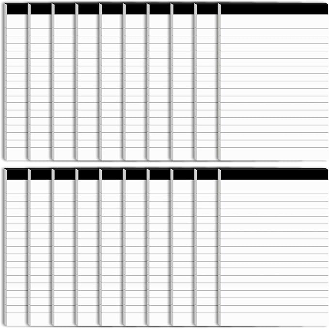 MuiAng 20 Pcs Perforated Note Pads College Ruled - 4" x 6" Inch Writing Notepad for Daily Planning - Perforated Small Notepads with 30 Sheets per Pad - Ruled Papers
